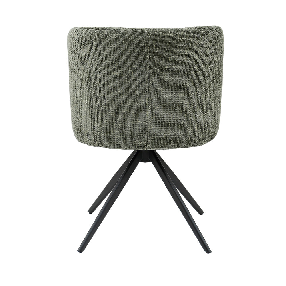 Rückenansicht Polsterstuhl Odin Olive, PTMD Collection