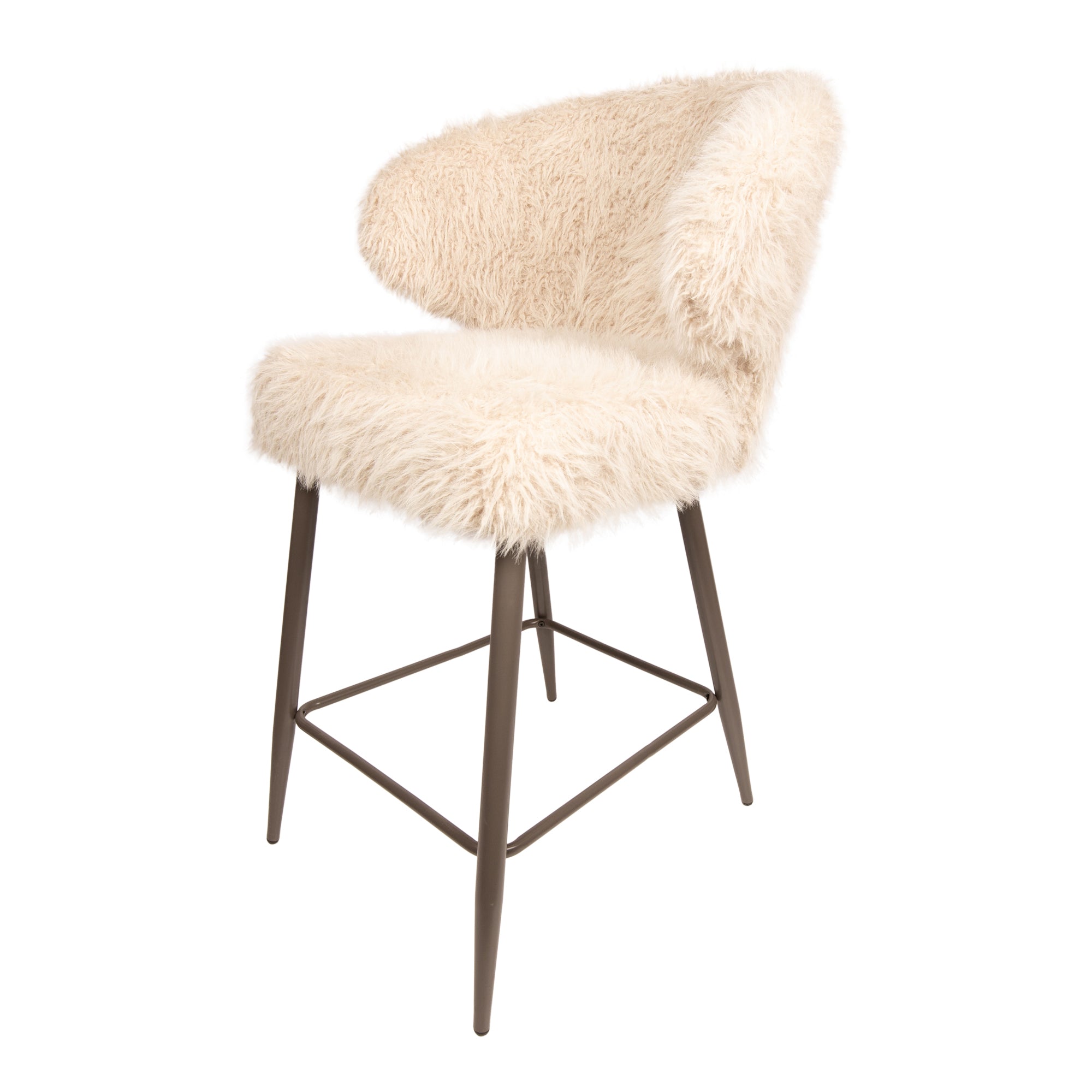 Stuhl von PTMD, stuhl aus Stoff in Beige mit Metallgestell im modernen Design, komfortabel. Ideal für Essbereich oder Küche.