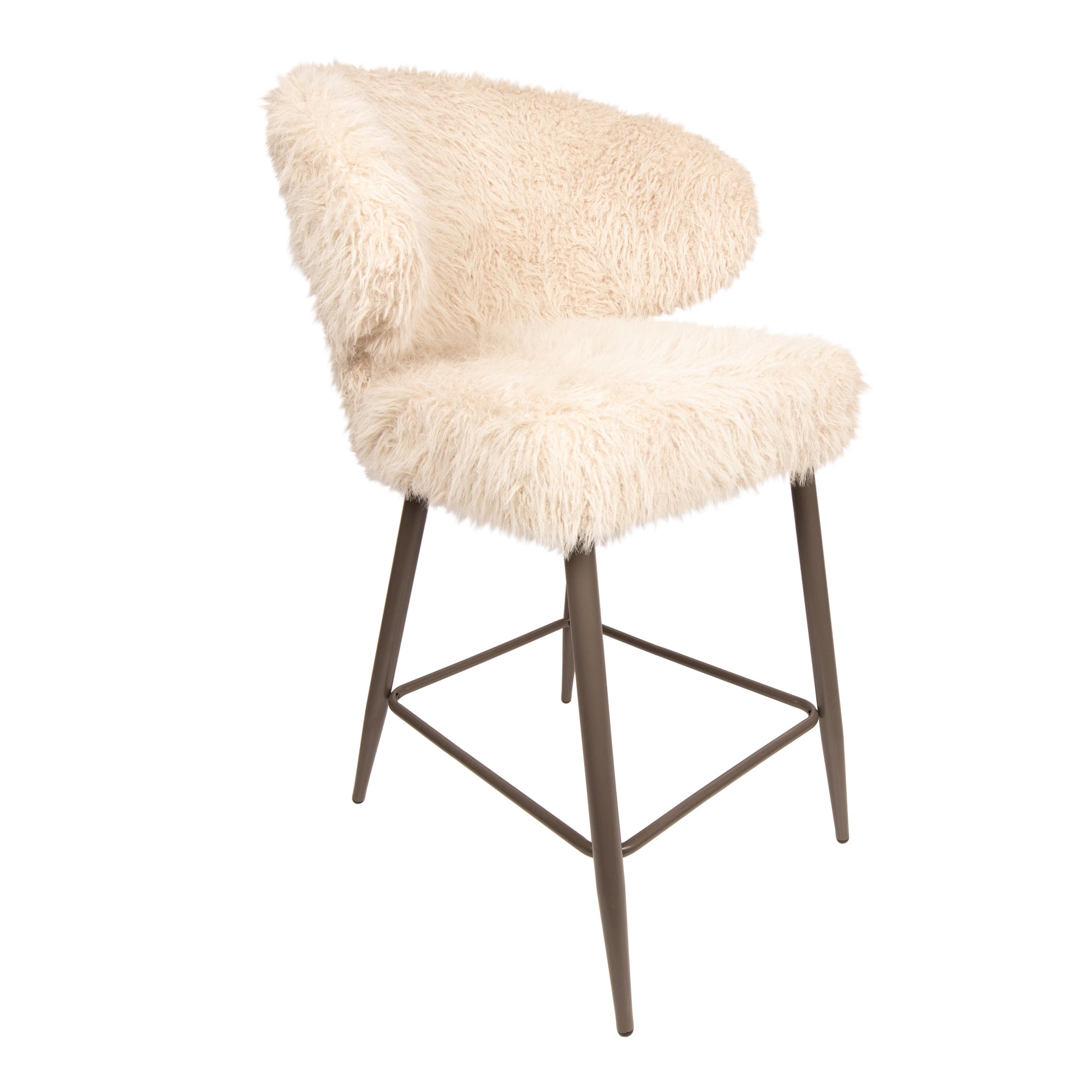 Stuhl von PTMD, stuhl aus Stoff in Beige mit Metallgestell im modernen Design, komfortabel. Ideal für Essbereich oder Küche.
