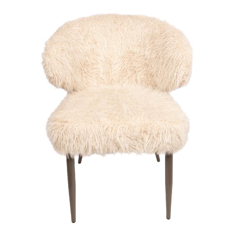 Stuhl von PTMD, stuhl aus Stoff in Beige mit Metallgestell im modernen Design, komfortabel. Ideal für Essbereich oder Küche.