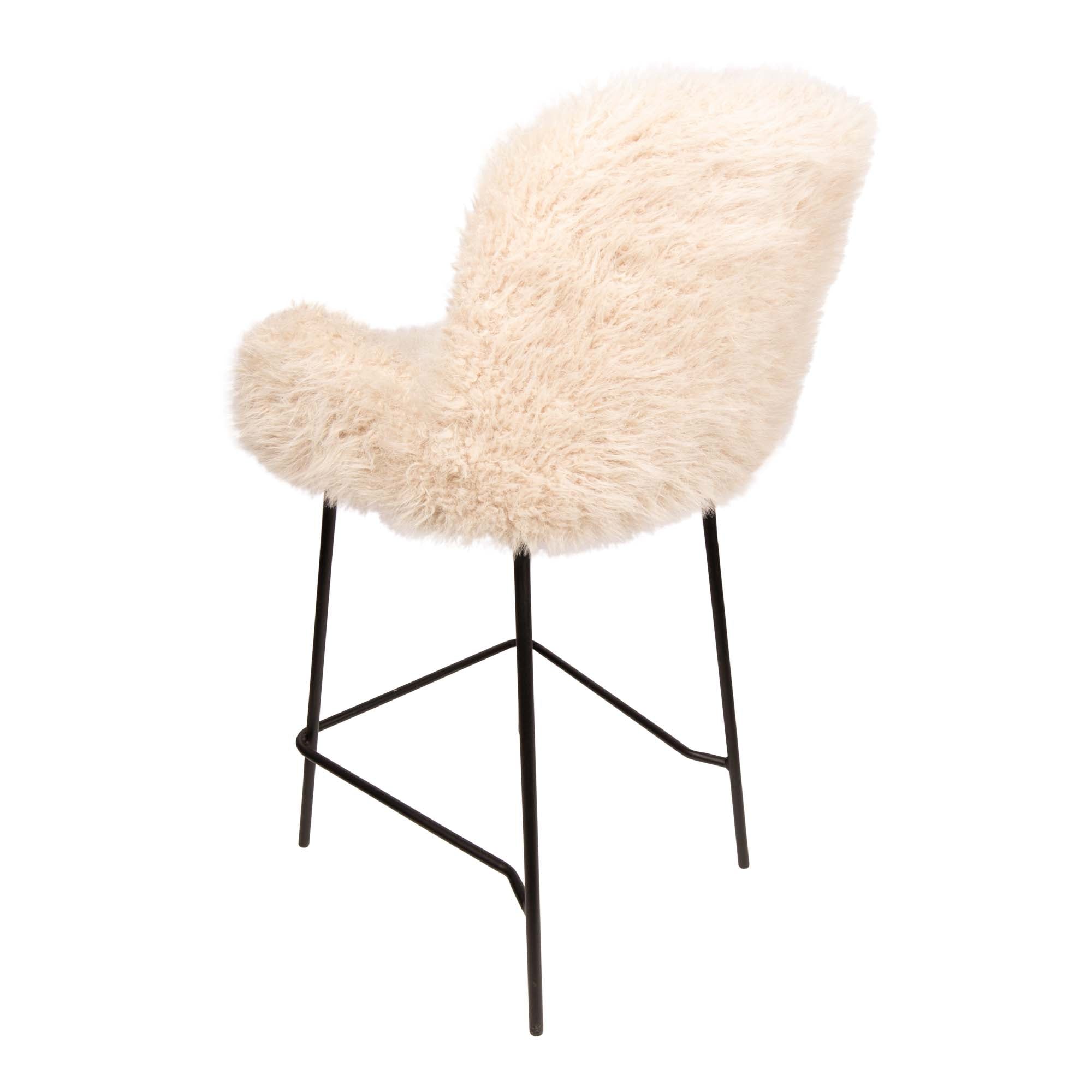 Stuhl von PTMD, stuhl aus Stoff in Beige mit Metallgestell im modernen Design, komfortabel. Ideal für Essbereich oder Küche.