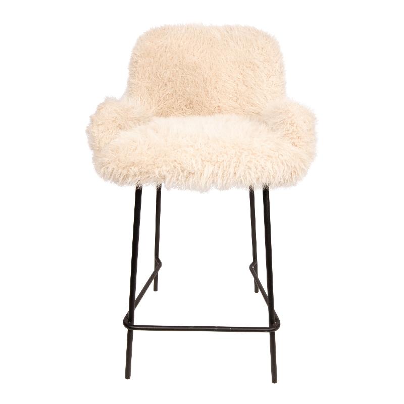 Stuhl von PTMD, stuhl aus Stoff in Beige mit Metallgestell im modernen Design, komfortabel. Ideal für Essbereich oder Küche.