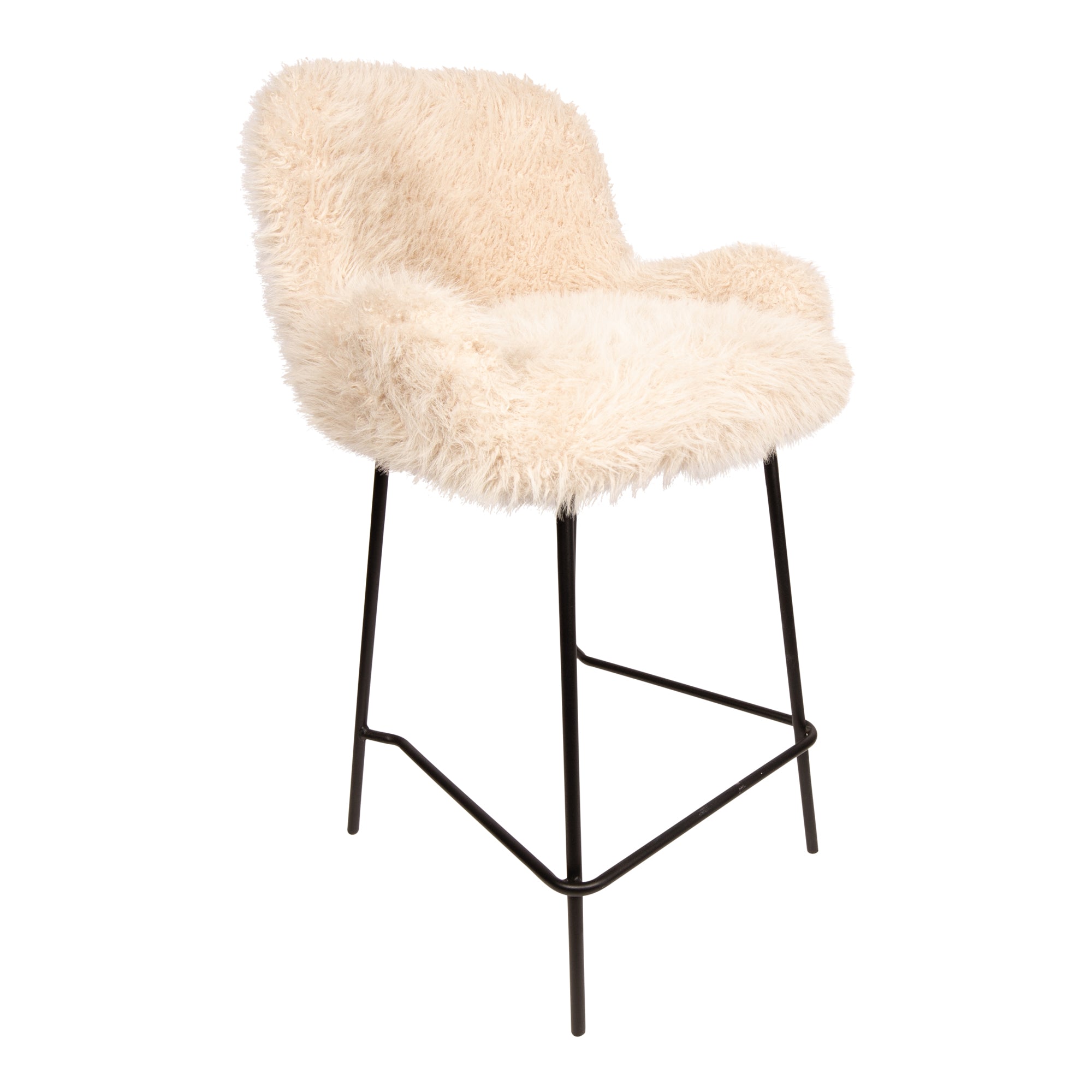 Stuhl von PTMD, stuhl aus Stoff in Beige mit Metallgestell im modernen Design, komfortabel. Ideal für Essbereich oder Küche.