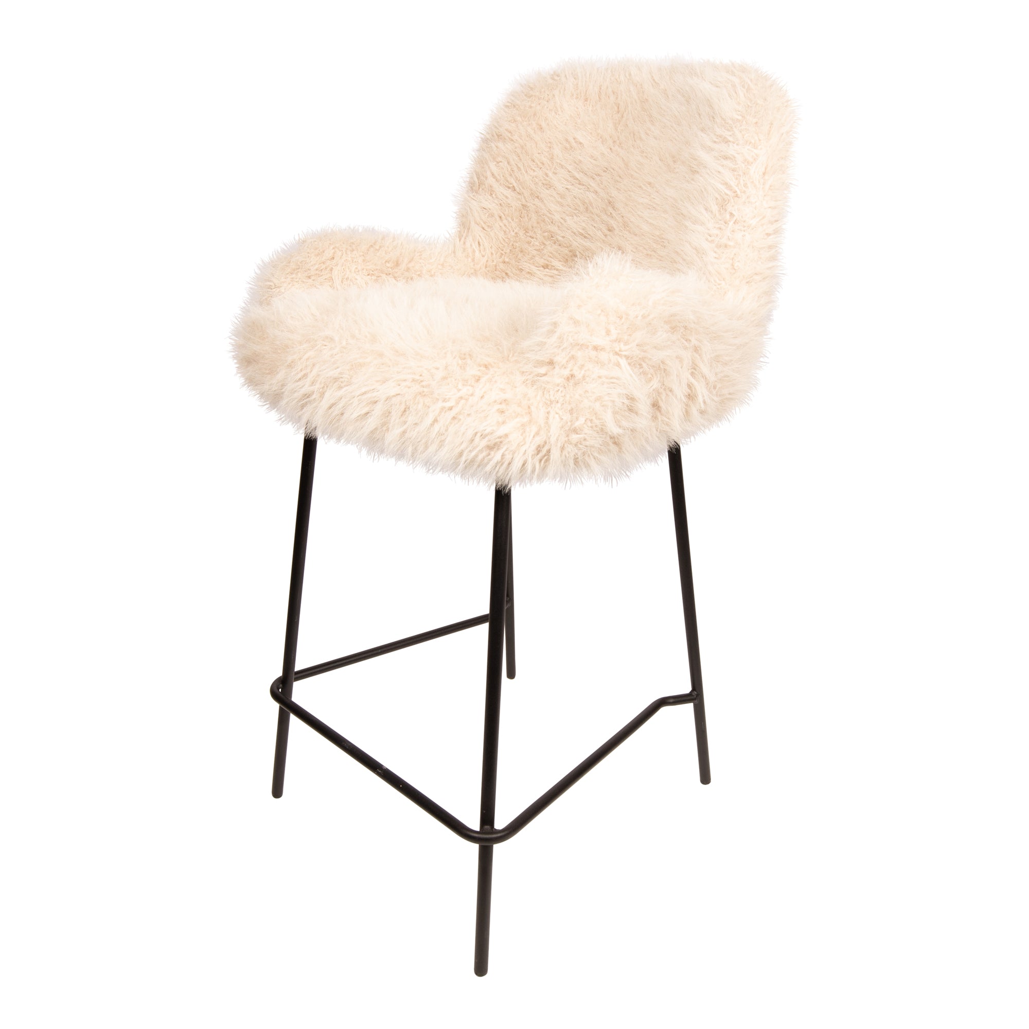 Stuhl von PTMD, stuhl aus Stoff in Beige mit Metallgestell im modernen Design, komfortabel. Ideal für Essbereich oder Küche.