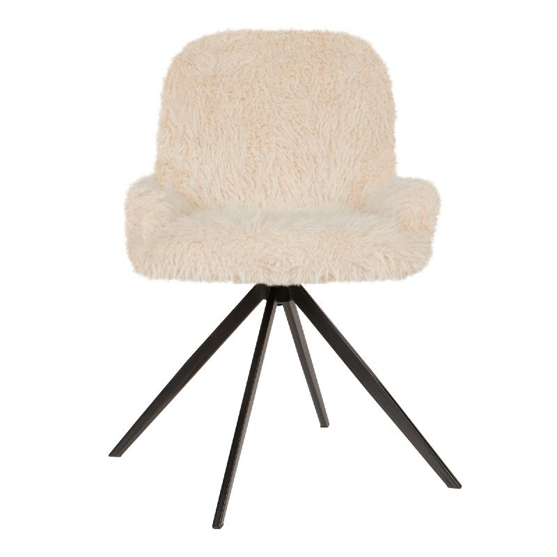 Stuhl von PTMD, stuhl aus Stoff in Beige mit Metallgestell im modernen Design, komfortabel. Ideal für Essbereich oder Küche.