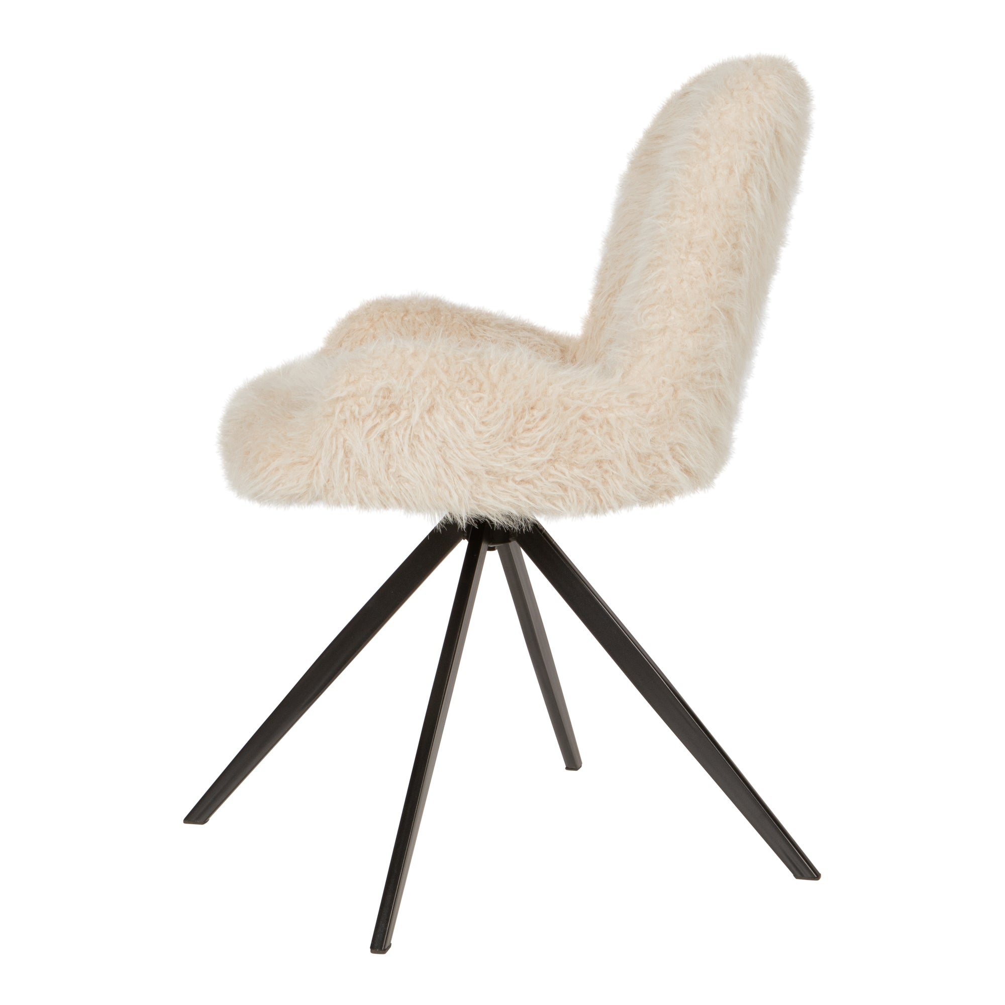 Stuhl von PTMD, stuhl aus Stoff in Beige mit Metallgestell im modernen Design, komfortabel. Ideal für Essbereich oder Küche.