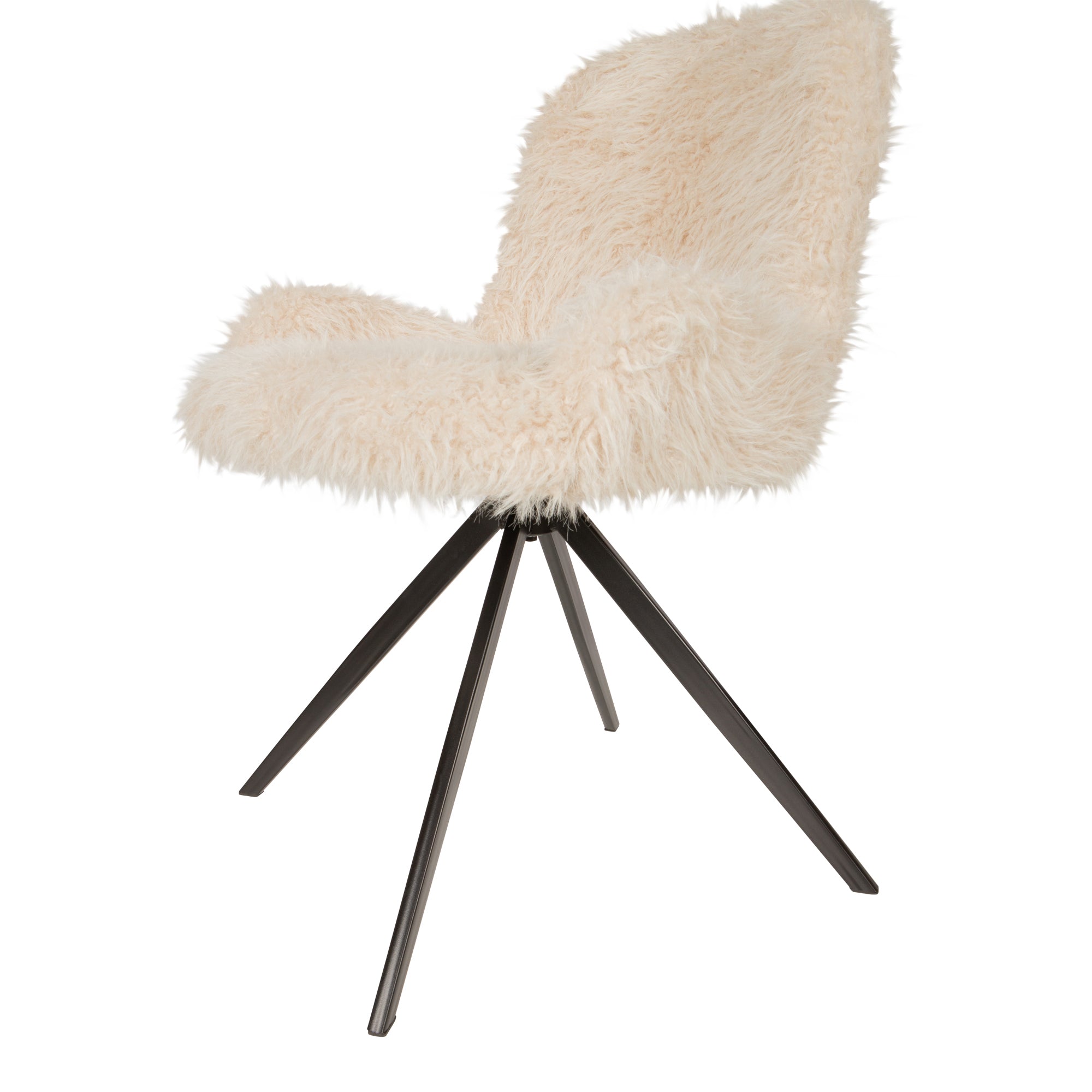 Stuhl von PTMD, stuhl aus Stoff in Beige mit Metallgestell im modernen Design, komfortabel. Ideal für Essbereich oder Küche.