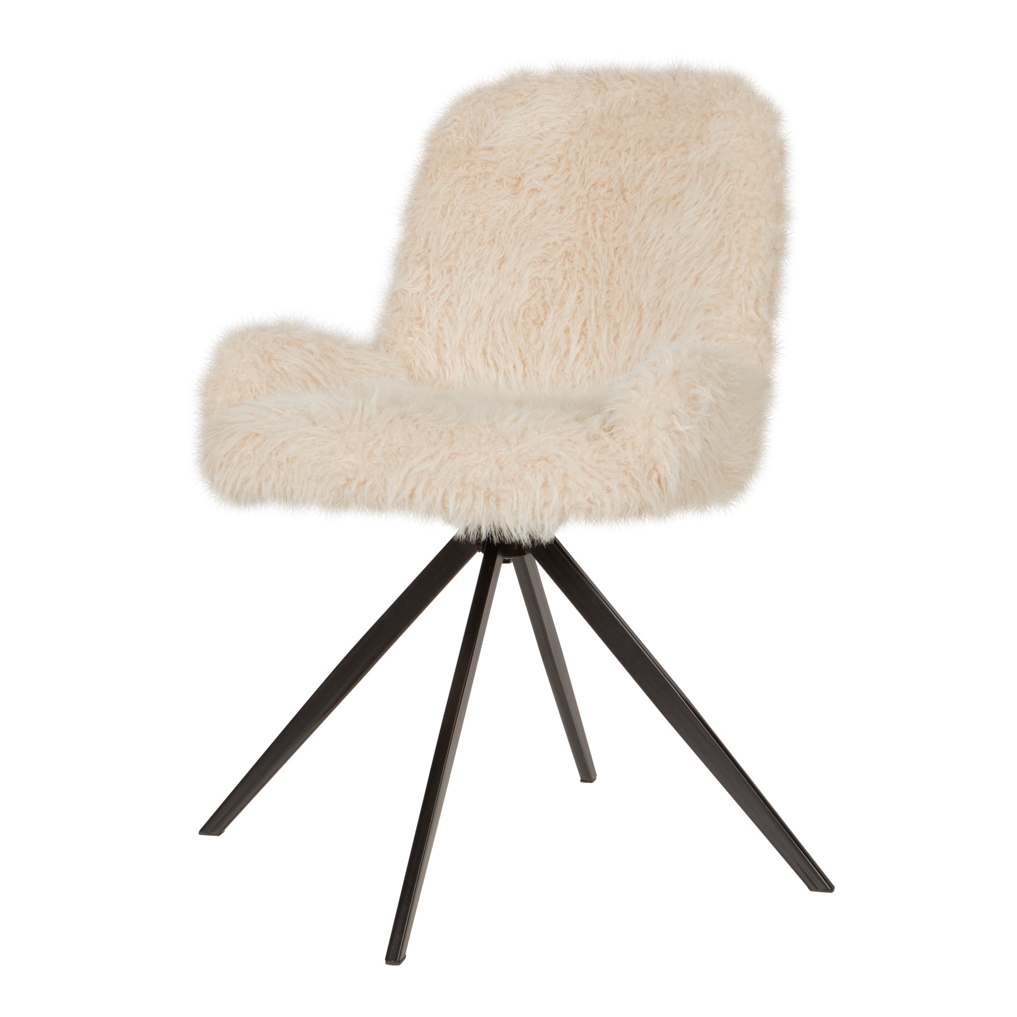 Stuhl von PTMD, stuhl aus Stoff in Beige mit Metallgestell im modernen Design, komfortabel. Ideal für Essbereich oder Küche.