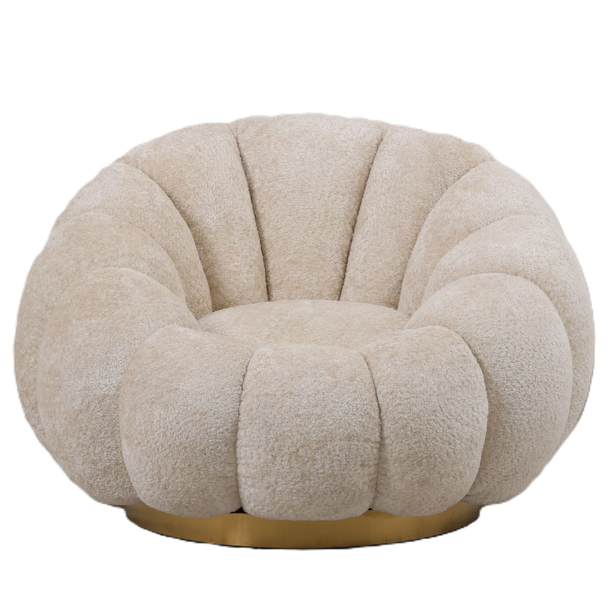 Sessel von PTMD, sessel aus Stoff in Creme mit Metallgestell im modernen Design, komfortabel. Ideal für Essbereich oder Küche.
