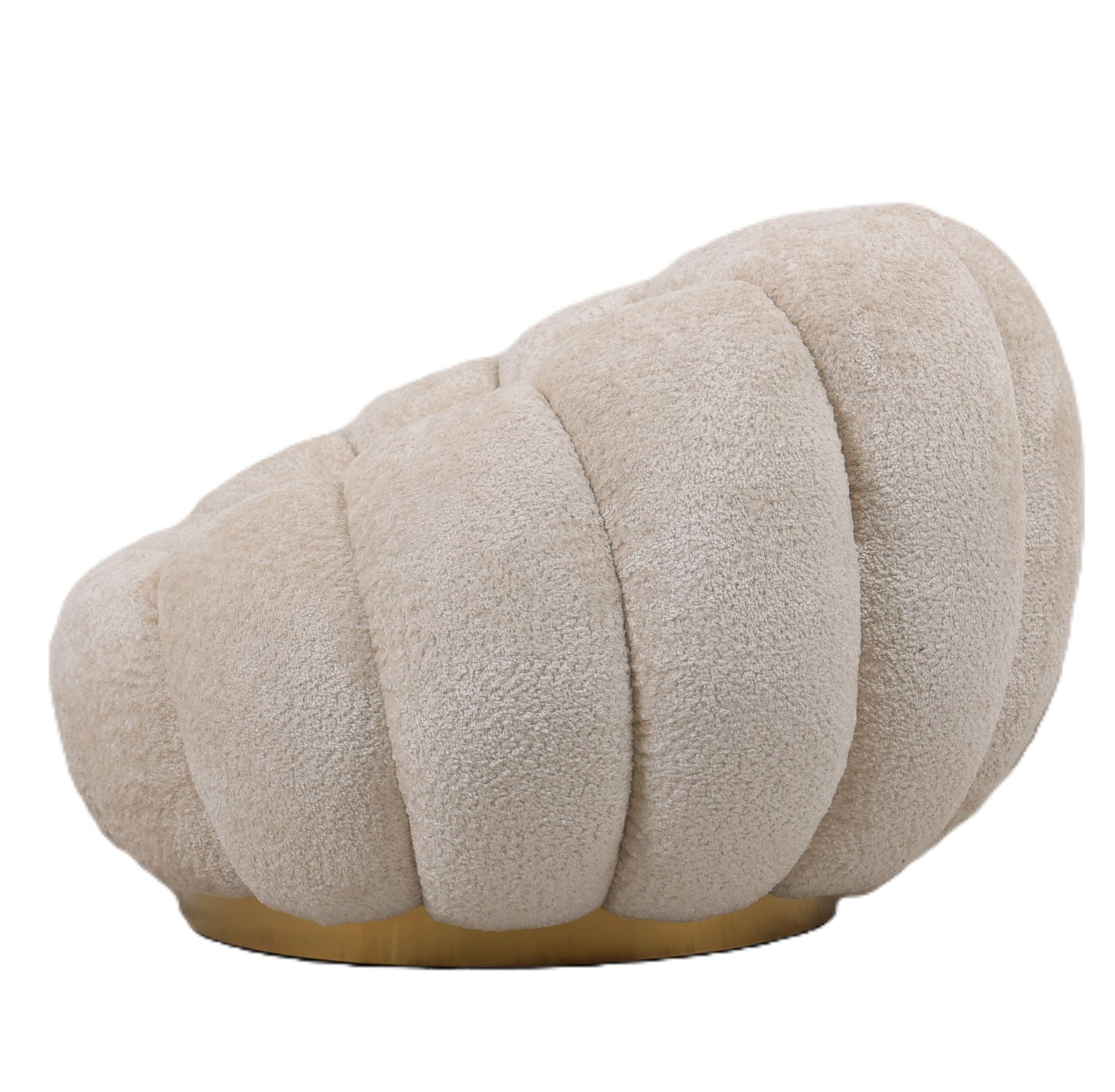 Sessel von PTMD, sessel aus Stoff in Creme mit Metallgestell im modernen Design, komfortabel. Ideal für Essbereich oder Küche.