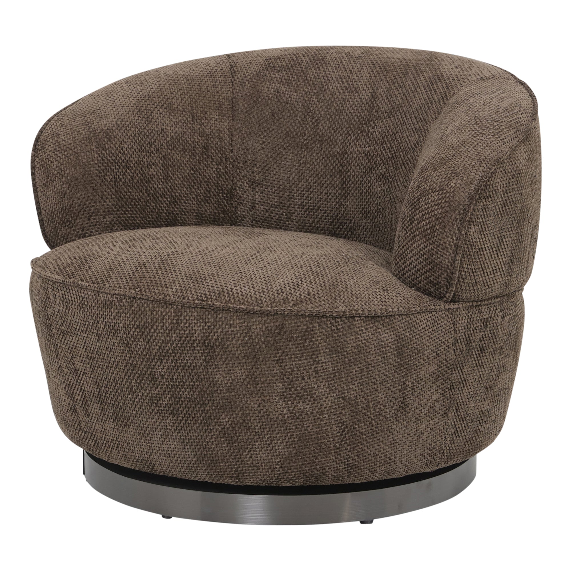 Sessel von PTMD, sessel aus Stoff in Braun mit Metallgestell im modernen Design, komfortabel. Ideal für Essbereich oder Küche.