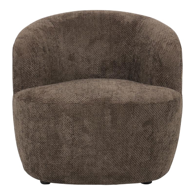Sessel von PTMD, sessel aus Stoff in Braun mit Metallgestell im modernen Design, komfortabel. Ideal für Essbereich oder Küche.