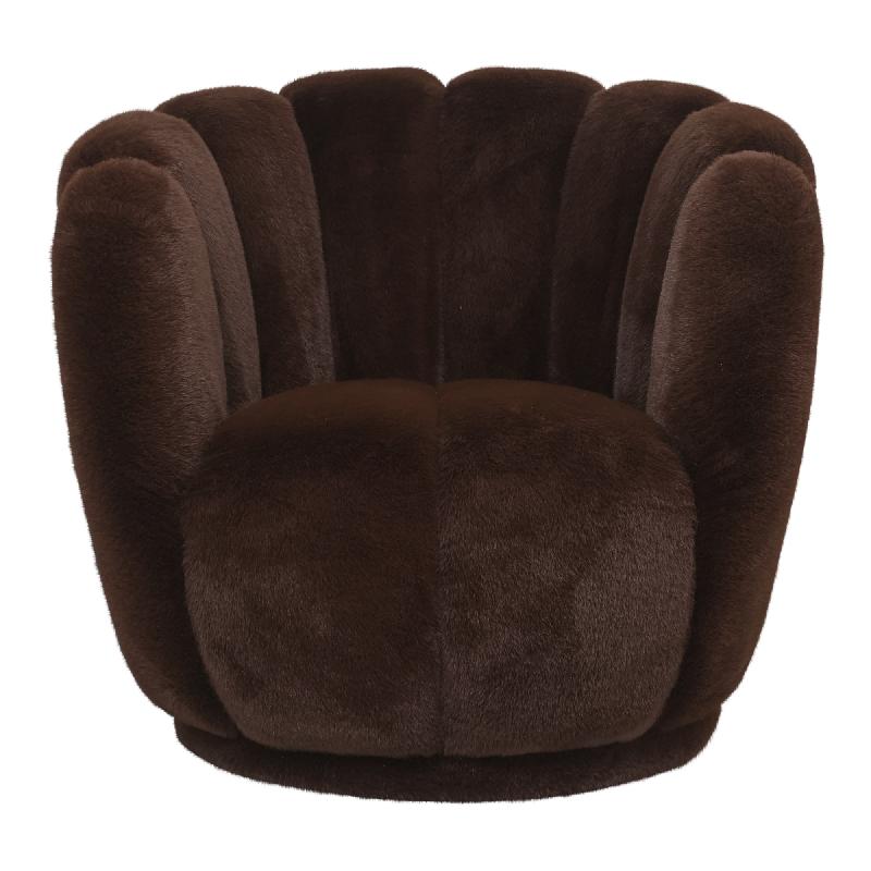 Sessel von PTMD, sessel aus Stoff in Braun mit Metallgestell im modernen Design, komfortabel. Ideal für Essbereich oder Küche.