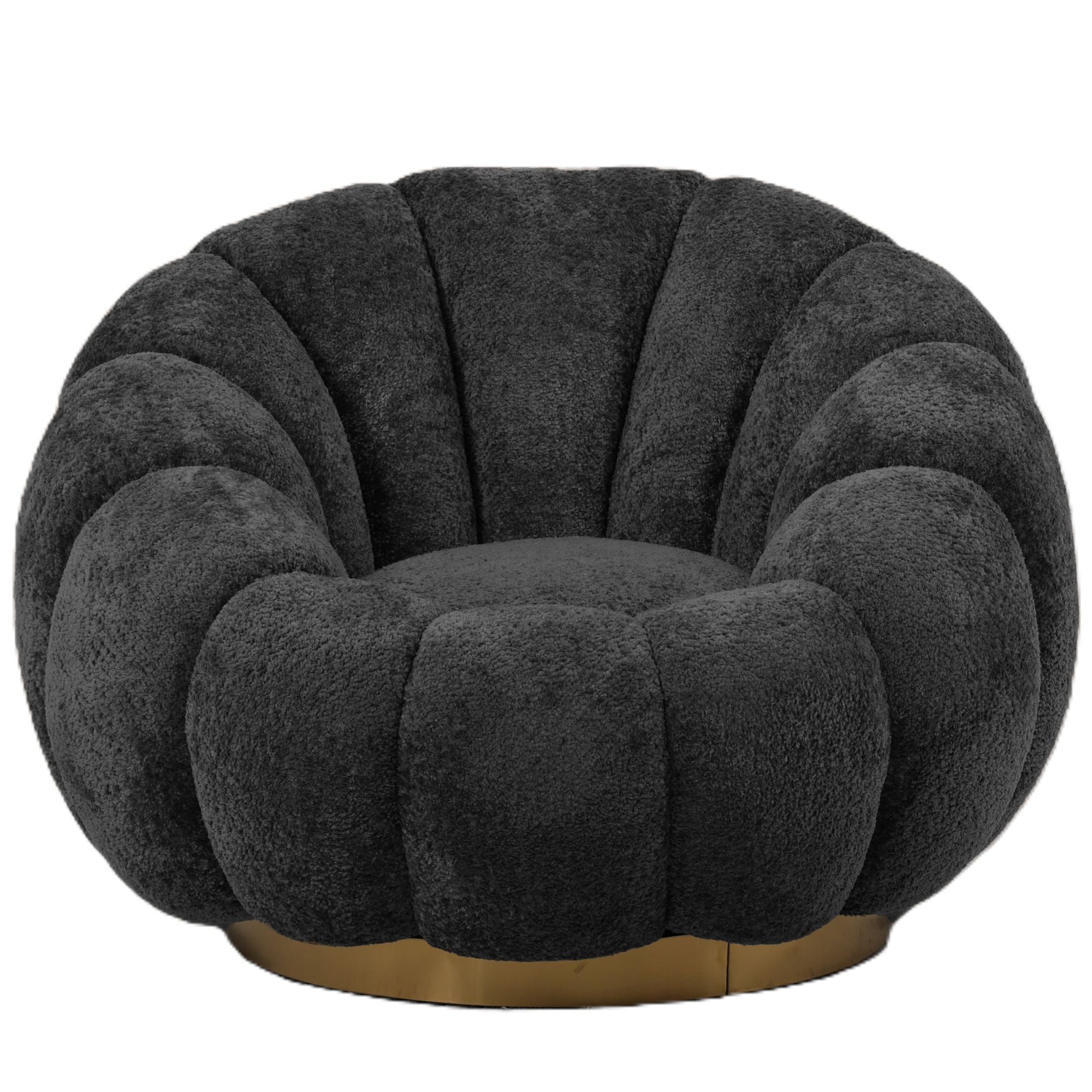 Sessel Daisy Anthracite – Eleganter Kontrast mit Goldbasis