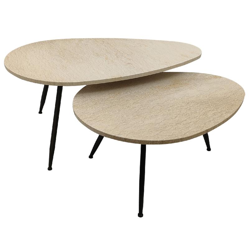 Couchtisch von PTMD – eleganter sitzmöbel aus Stoff in Beige mit Metallgestell im modernem Design, komfortabel und pflegeleicht.