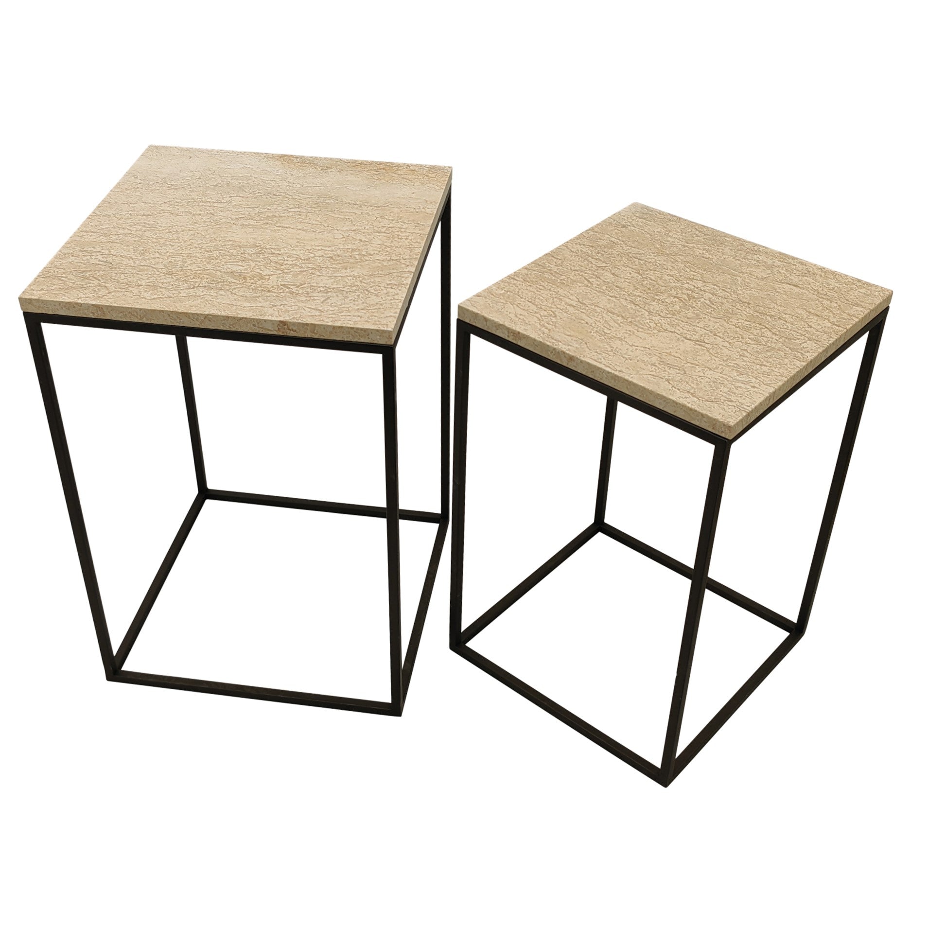 Beistelltisch von PTMD – eleganter sitzmöbel aus Stoff in Beige mit Metallgestell im modernem Design, komfortabel.