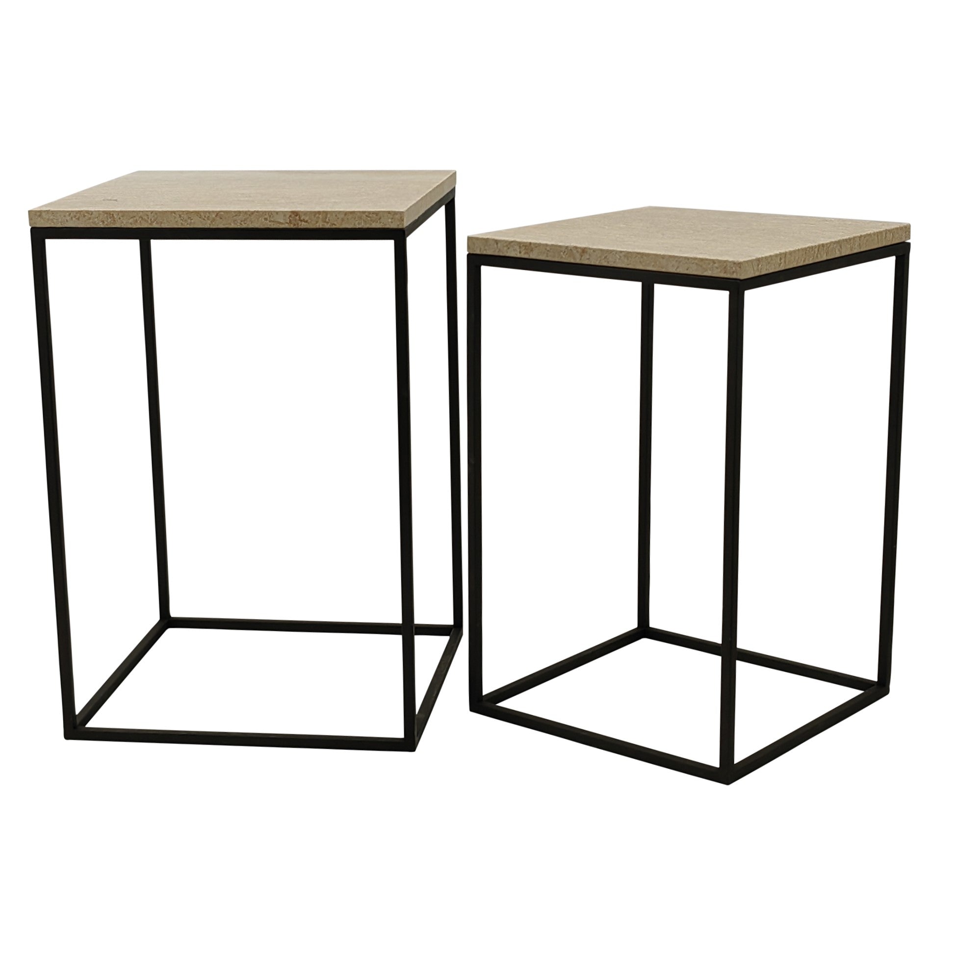 Beistelltisch von PTMD – eleganter sitzmöbel aus Stoff in Beige mit Metallgestell im modernem Design, komfortabel.