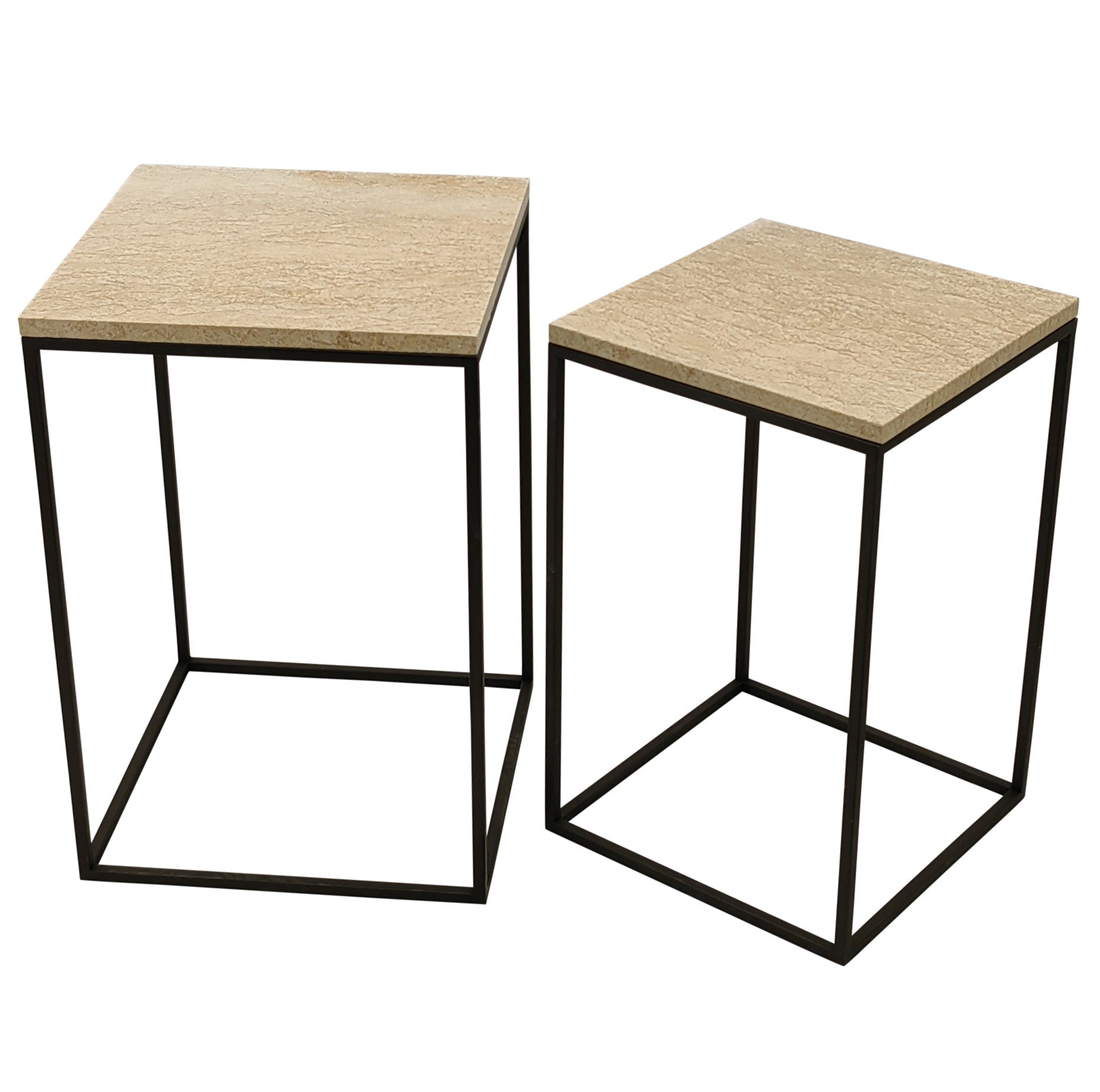 Beistelltisch von PTMD – eleganter sitzmöbel aus Stoff in Beige mit Metallgestell im modernem Design, komfortabel.