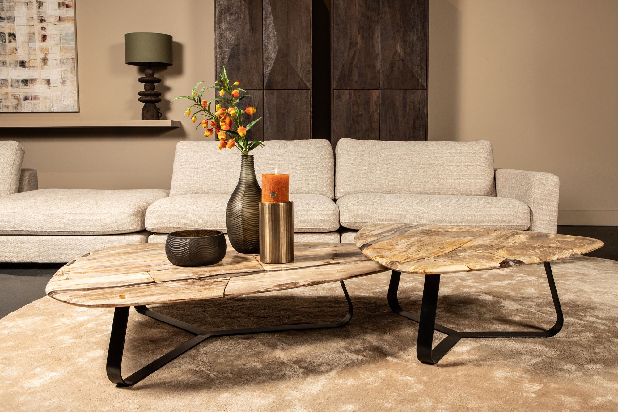 Couchtisch von PTMD – eleganter sitzmöbel aus Stoff mit Holzgestell im Skandi-Stil, komfortabel und pflegeleicht.