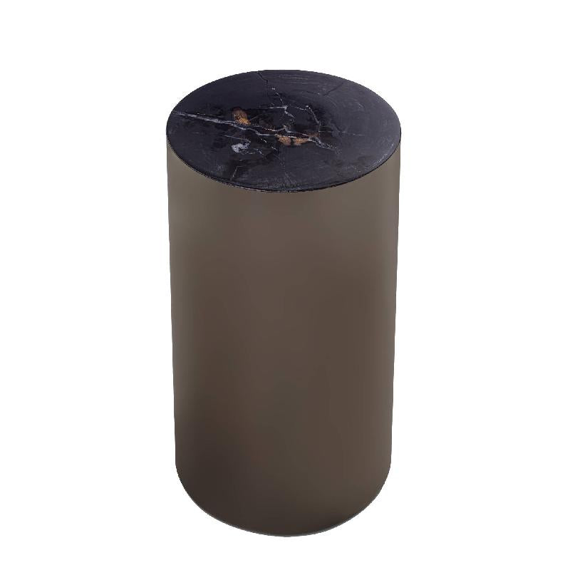 Beistelltisch Rillix Black Versteinertes Holz