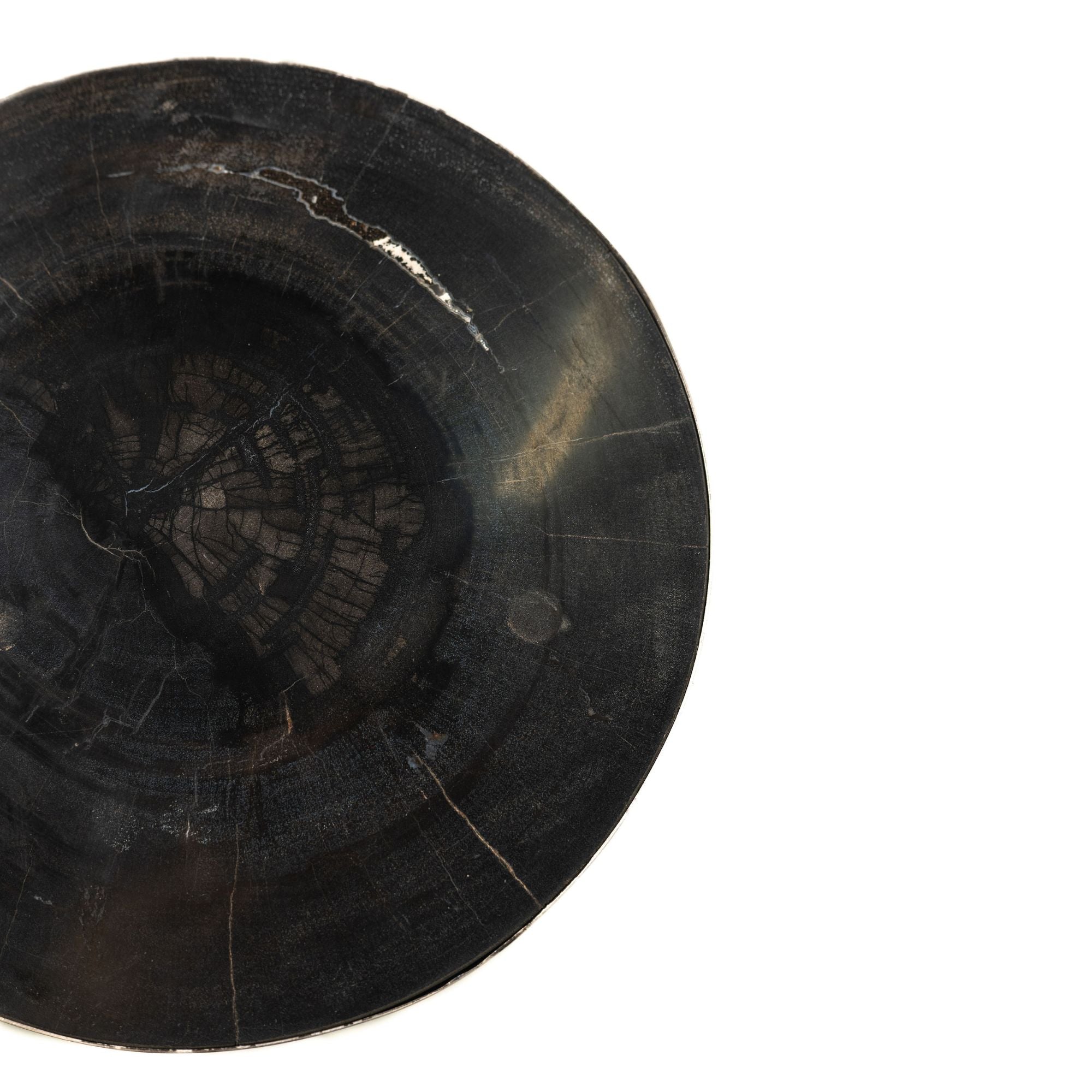 Beistelltisch Rillix Black Versteinertes Holz