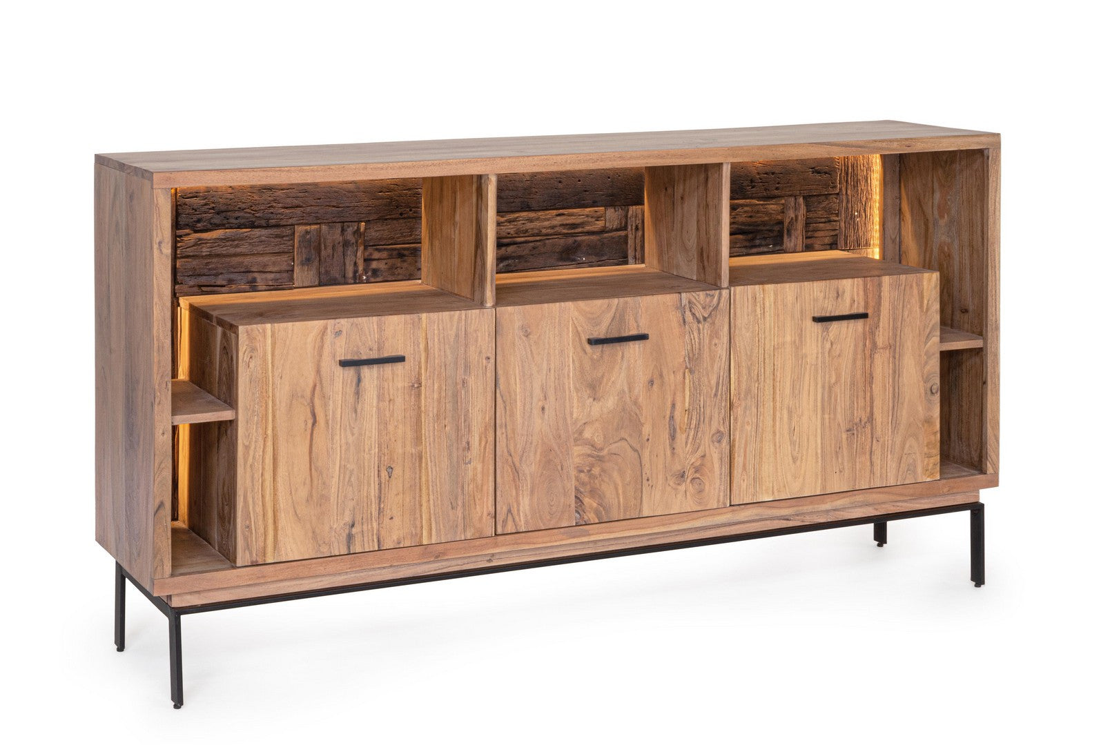 Sideboard Mangal 3 Türen mit Stahlgestell