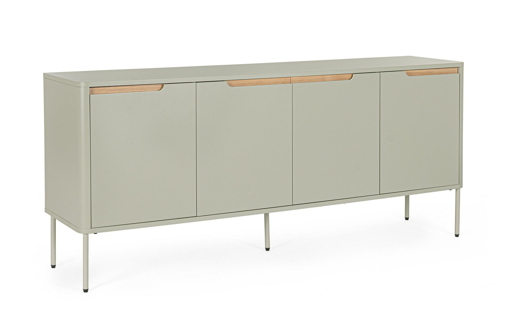 Sideboard Nathan Grau Sand 3 Türen mit Stahlgestell