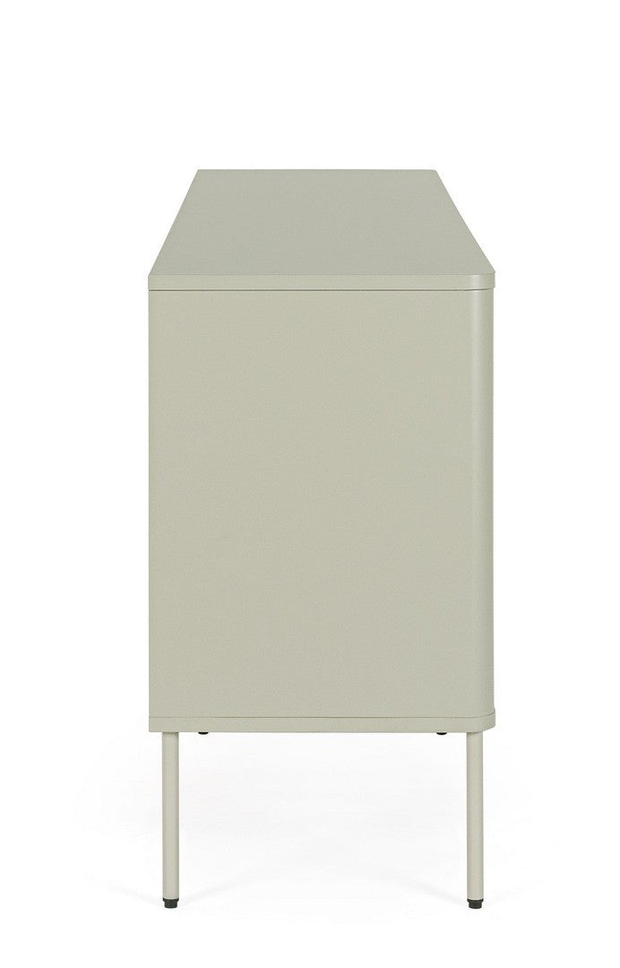 Sideboard Nathan Grau Sand 3 Türen mit Stahlgestell
