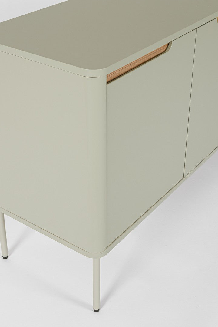 Sideboard Nathan Grau Sand 3 Türen mit Stahlgestell