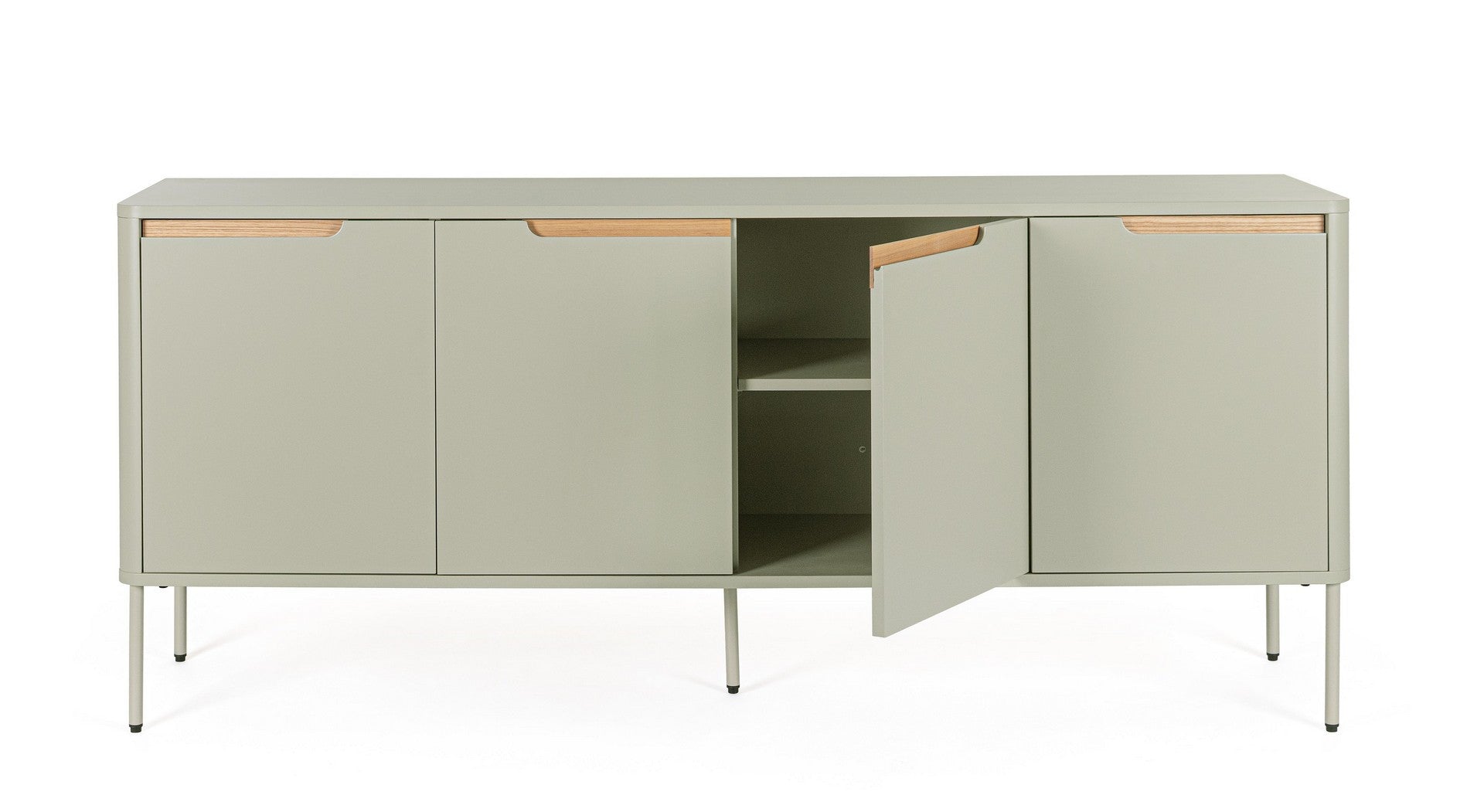 Sideboard Nathan Grau Sand 3 Türen mit Stahlgestell