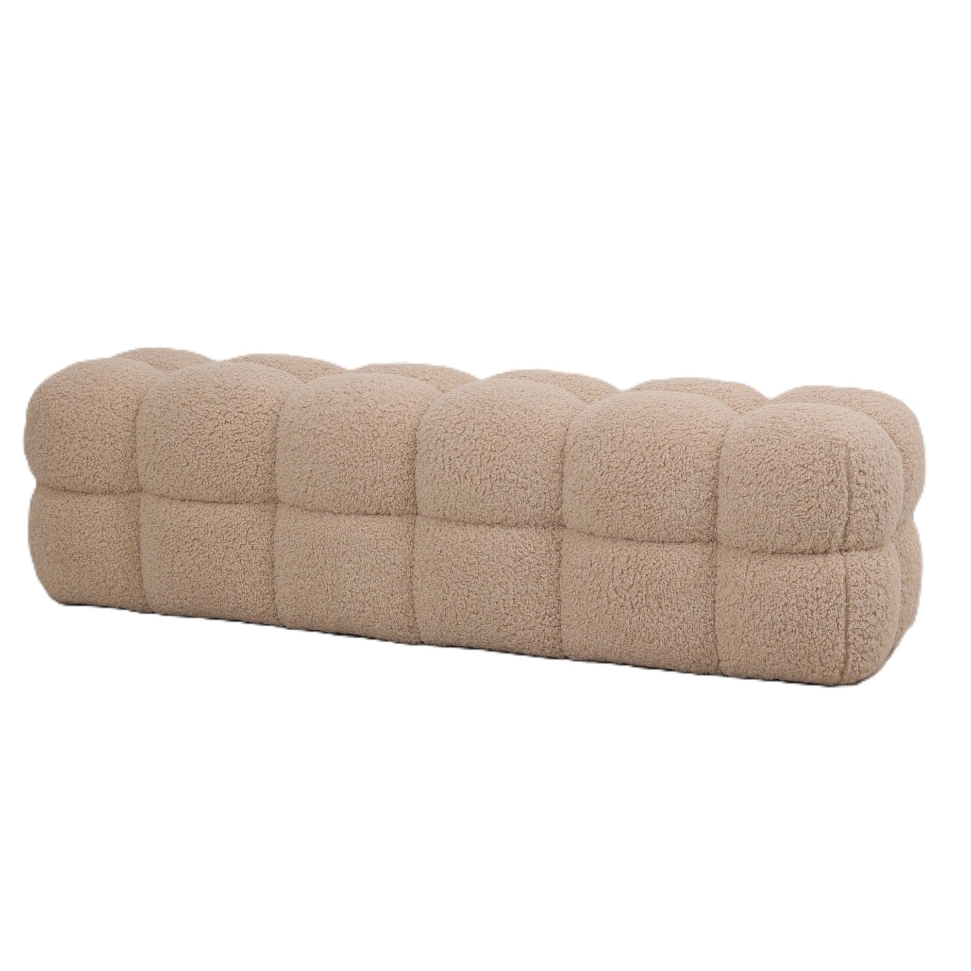 Detailaufnahme Oberfläche | Indoor Bank Polsterbank Teddy beige | zeitloses Design, hochwertig verarbeitet, ideal für Wohn- und Essbereich