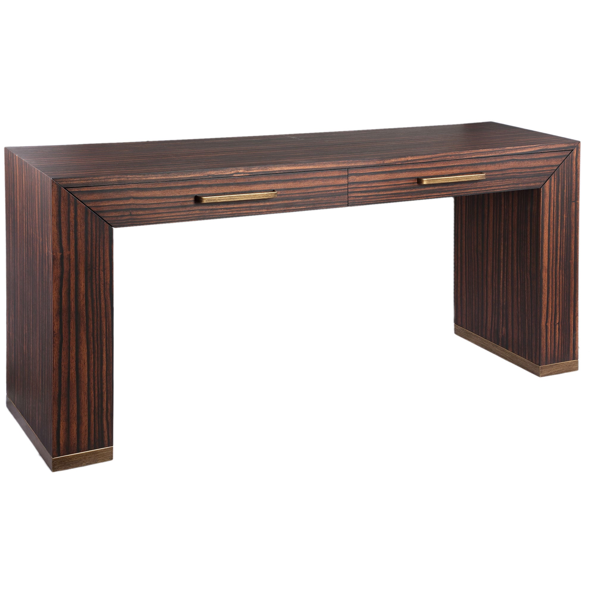 Detailaufnahme Oberfläche | Indoor Designmöbel Konsole Tiess Brown 2 Schubladen | zeitloses Design, hochwertig verarbeitet, ideal für Wohn- und