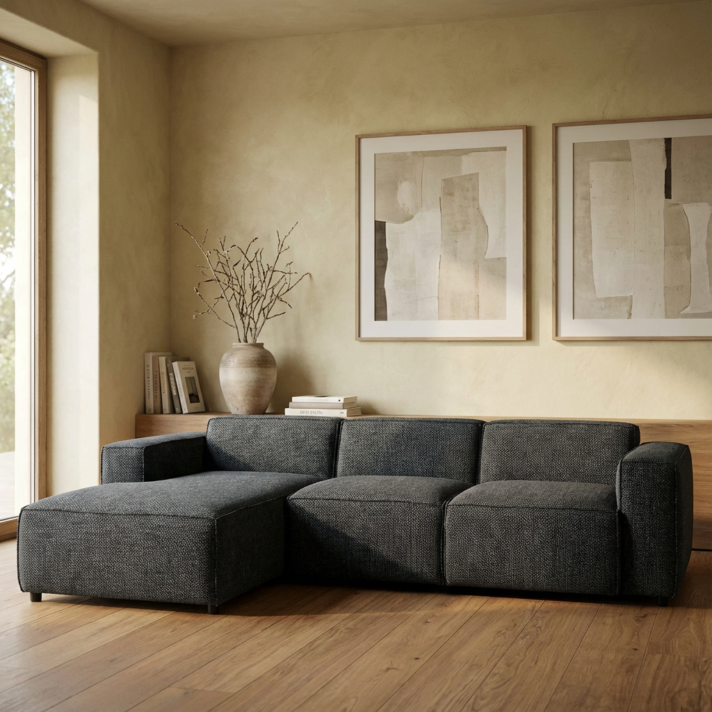 PTMD Sofa Trapani modular | Designsofa mit flexiblen Modulen in Ausführung | 3Seat+CL-Arm-L | Stoff Eden 16