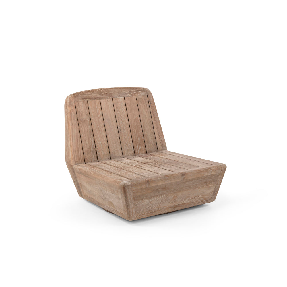 Drehbarer Lounge-Sessel Jules aus Teakholz Natural Grey ohne Polster | Gommaire Outdoor Kollektion bei STUFF Shop