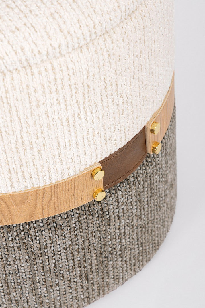 Indoor Sofa Pouf 2Er Set Pouf Behälter Tanya Weiss-Grau im Wohnambiente | zeitloses Design, hochwertig verarbeitet, ideal für Wohn- und Essbereich