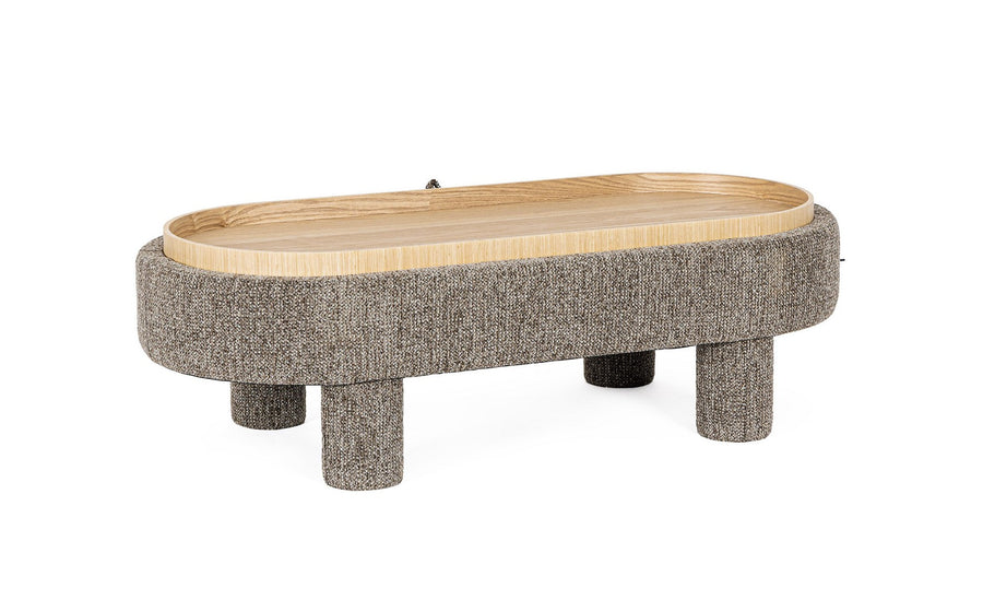 Indoor Sofa Beistelltisch Tanya M-Tablett Oval Grau in grau | Bizzotto | zeitloses Design, hochwertig verarbeitet, ideal für Wohn- und Essbereich