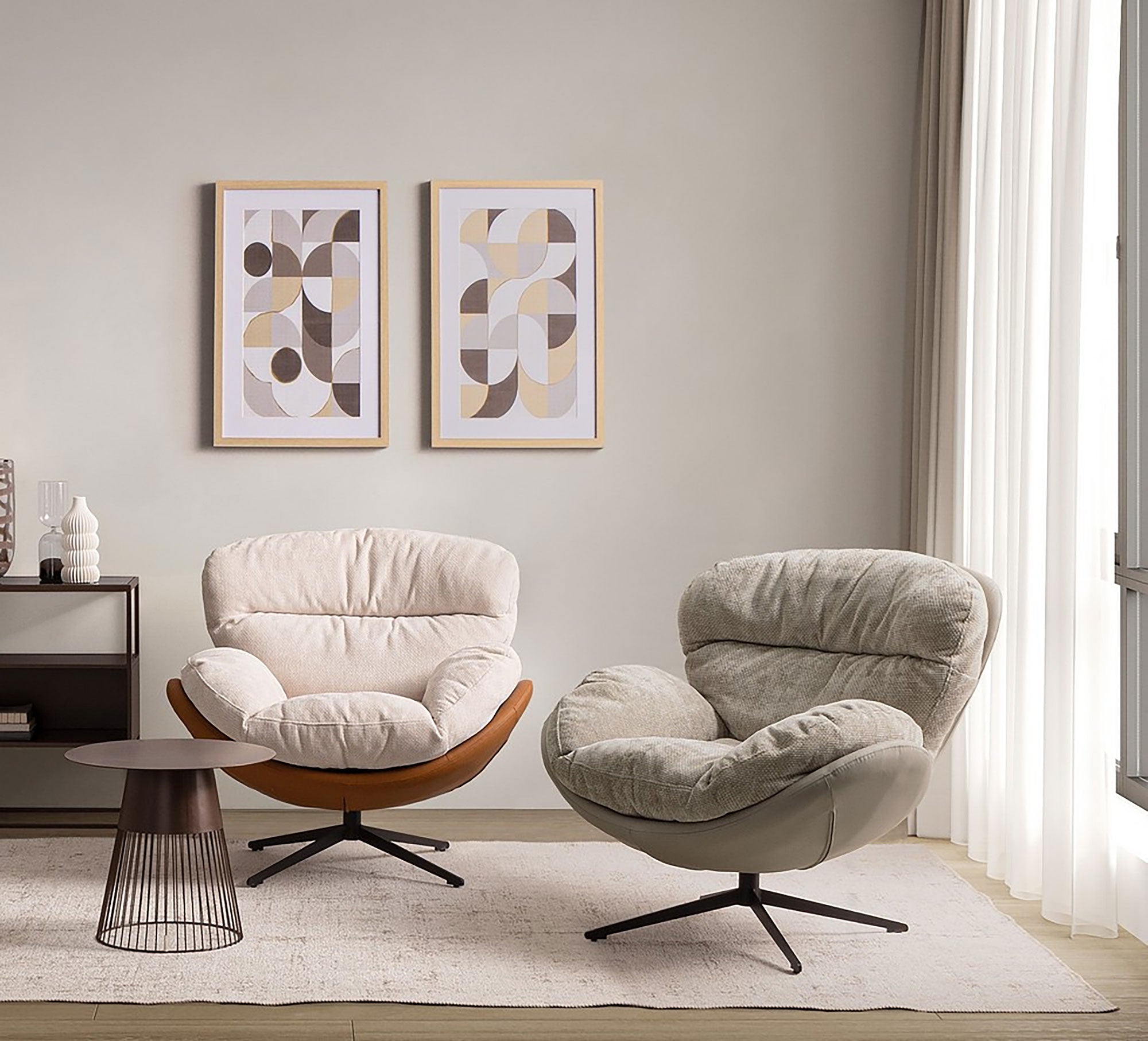 Sessel Adinda Eis/Leder