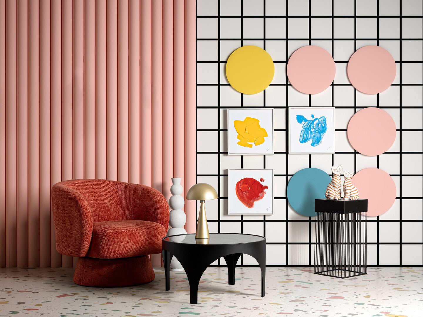 Indoor Sofa Sessel drehbar Julienne Cherry im Wohnambiente | zeitloses Design, hochwertig verarbeitet, ideal für Wohn- und Essbereich | Ansicht 07