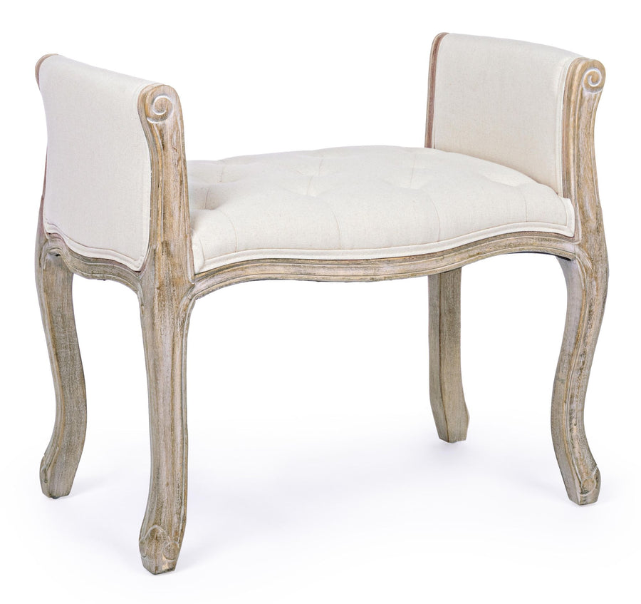 Indoor Sofa Hocker Diva Naturale in natur | Bizzotto | zeitloses Design, hochwertig verarbeitet, ideal für Wohn- und Essbereich