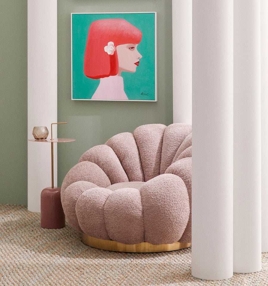Indoor Sofa Sessel drehbar Florel Altrosa | Bizzotto | zeitloses Design, hochwertig verarbeitet, ideal für Wohn- und Essbereich