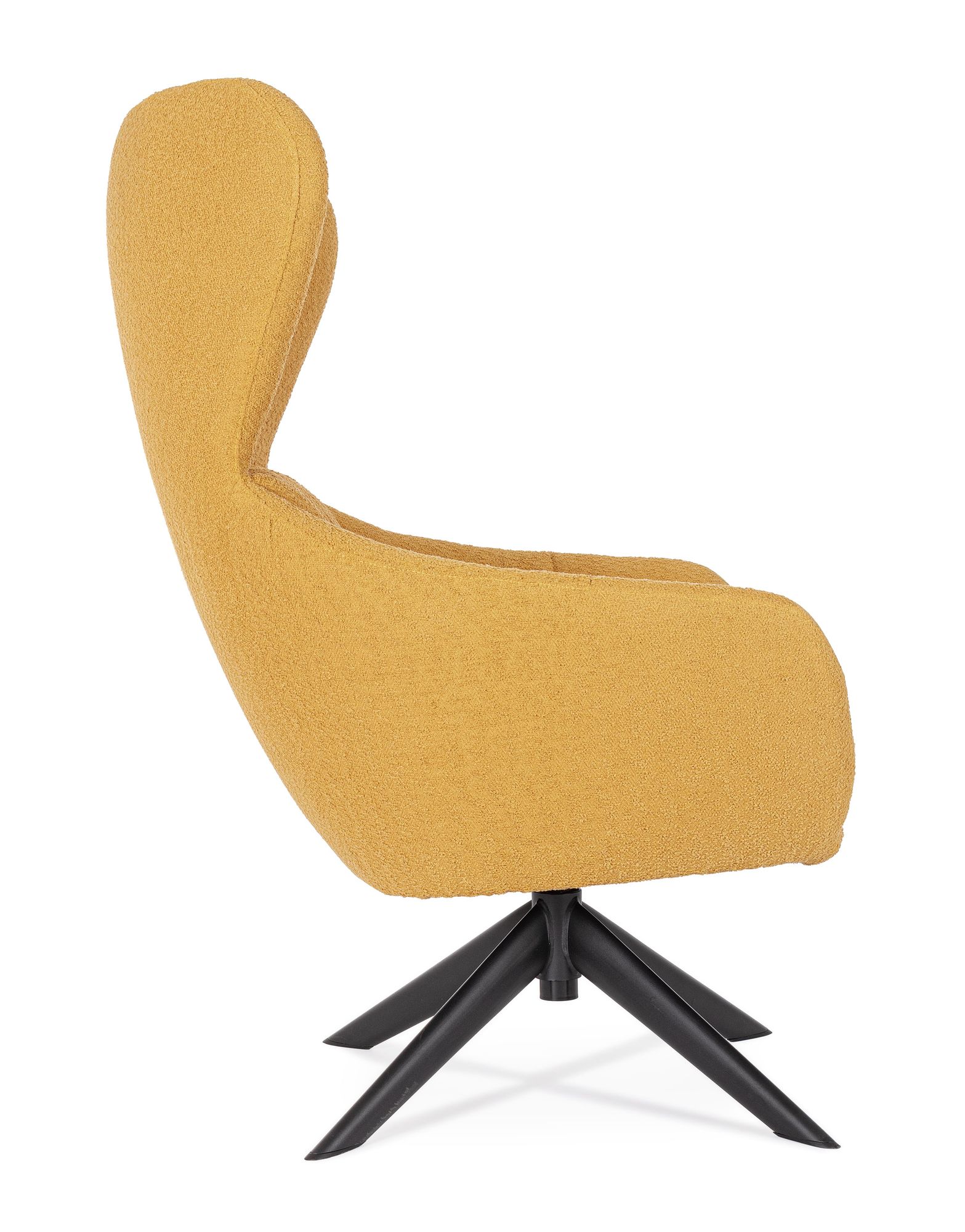 Indoor Sofa Sessel drehbar Hailey Senf im Wohnambiente | zeitloses Design, hochwertig verarbeitet, ideal für Wohn- und Essbereich