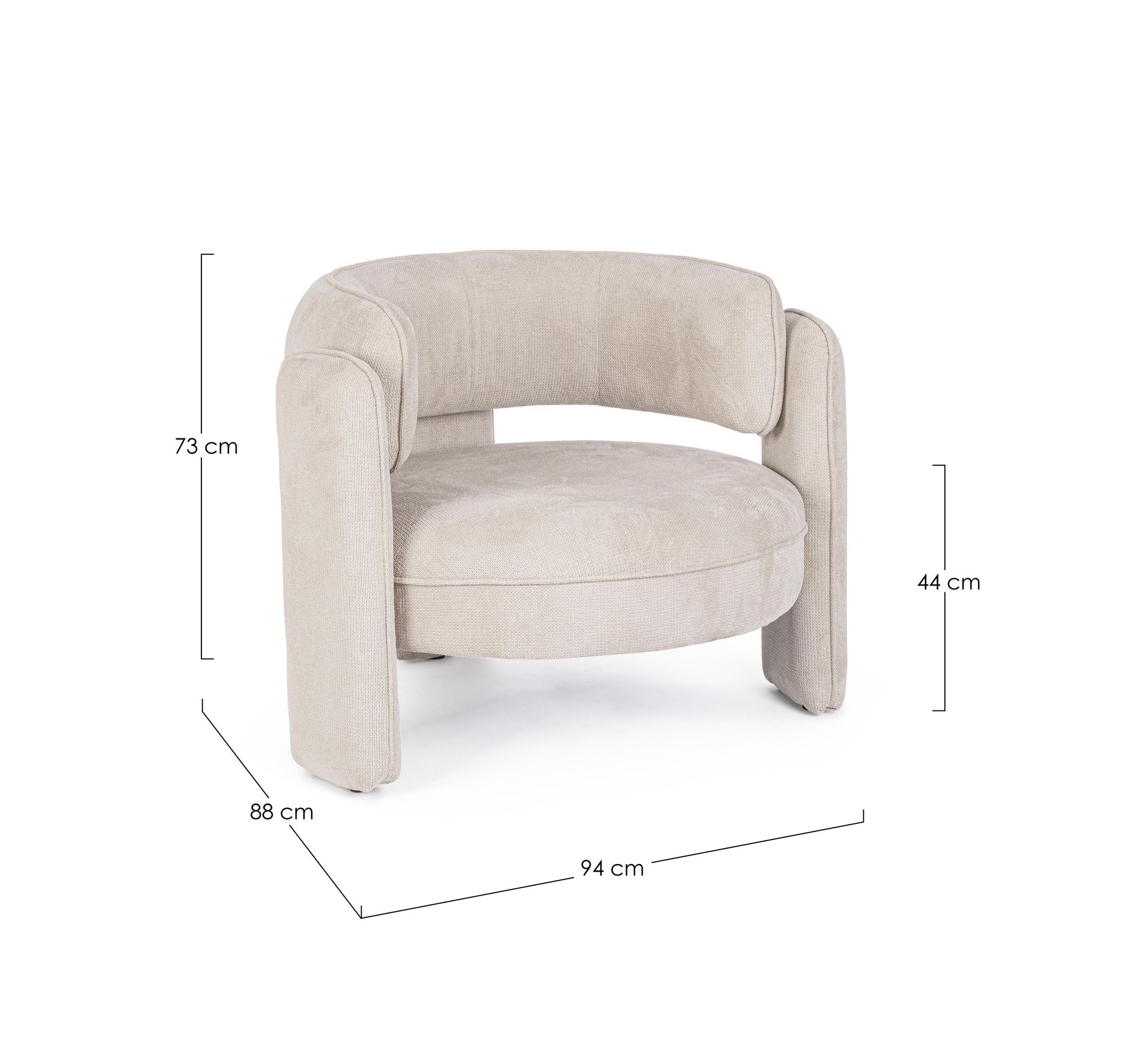 Indoor Sofa Sessel Aisha Beige im Wohnambiente | zeitloses Design, hochwertig verarbeitet, ideal für Wohn- und Essbereich | Ansicht 06