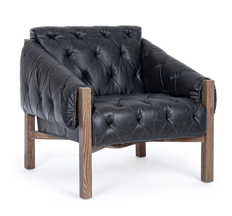 Indoor Sofa Sessel Harrison Schwarz in schwarz | Bizzotto | zeitloses Design, hochwertig verarbeitet, ideal für Wohn- und Essbereich