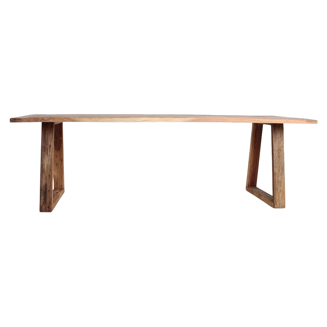 Esstisch Grainwood aus recyceltem Naturholz in Frontansicht | STUFF Shop