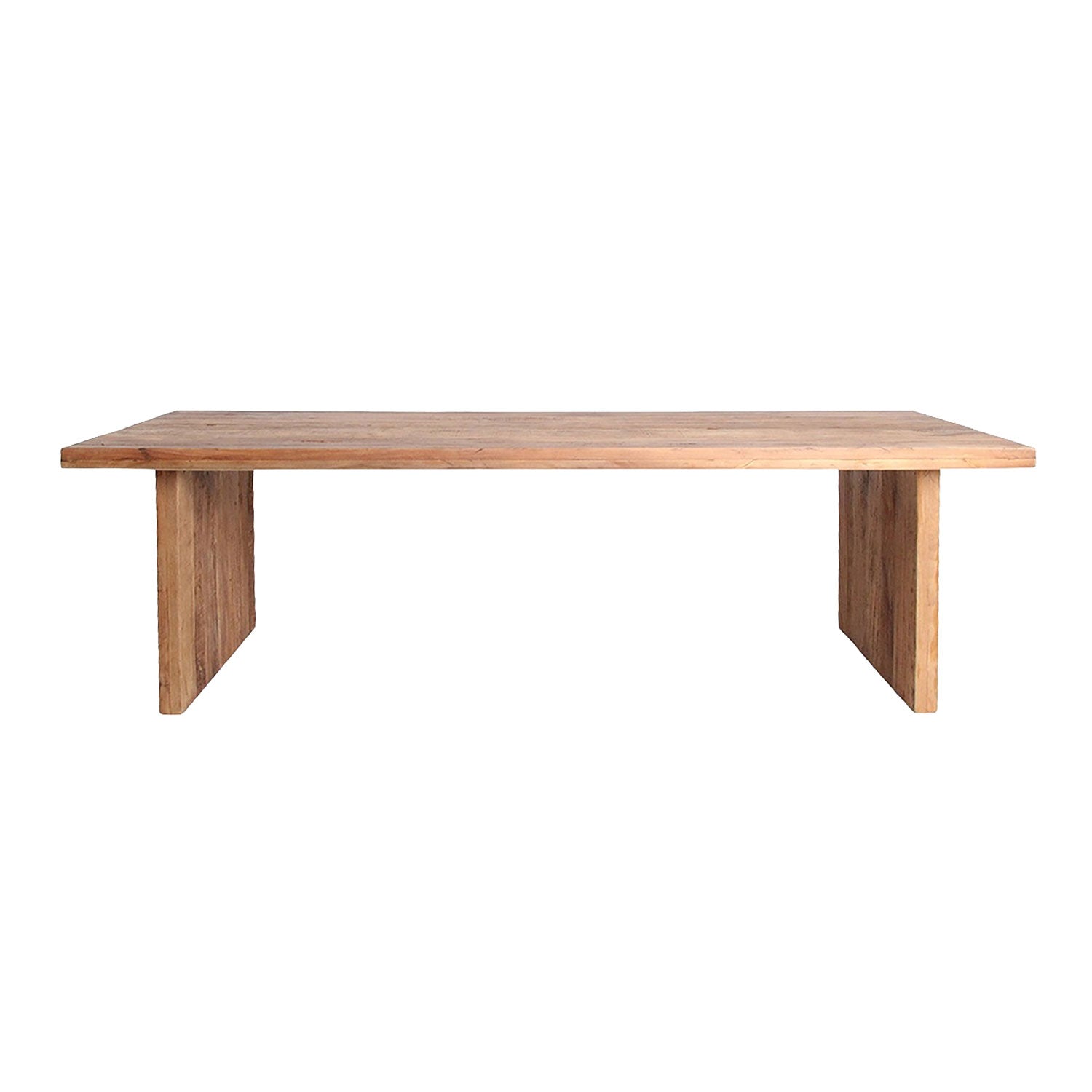 Seitenansicht des massiven Esstisches aus FSC-Reclaimed Teakholz | STUFF Shop