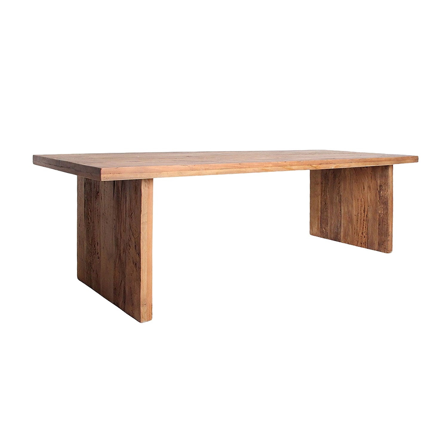 Seitenansicht des massiven Esstisches aus FSC-Reclaimed Teakholz | STUFF Shop