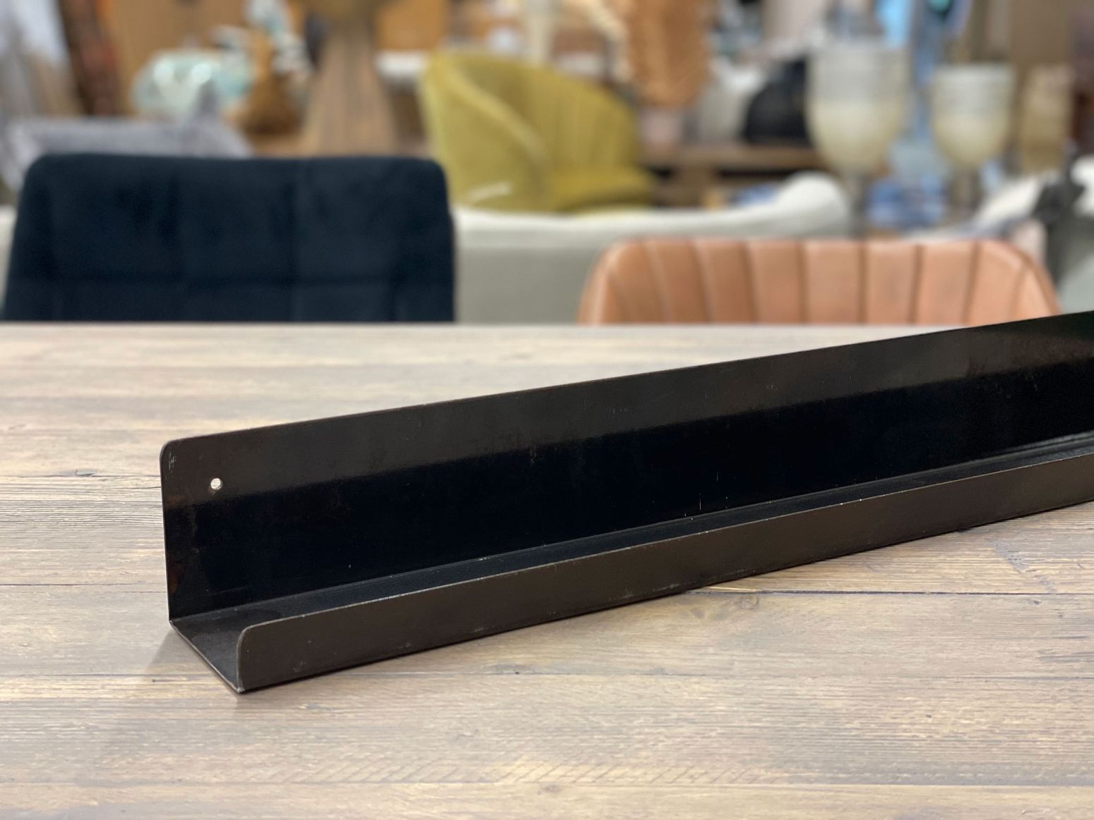 Metall Wandboard Timberline 75 cm in Schwarz Matt | STUFF Loft