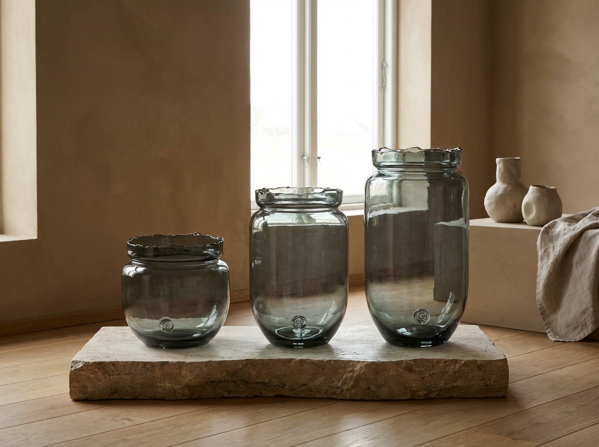 Gommaire Vase Blow aus Grey Glass in den Größen Small, Medium und Large