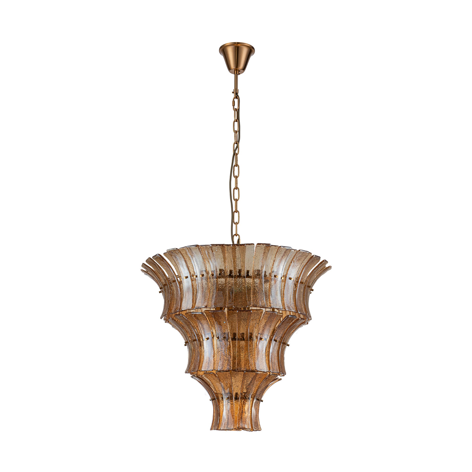 Hängeleuchte Dalai aus amberfarbenem Glas mit Kettenaufhängung | PTMD bei STUFF Shop kaufen