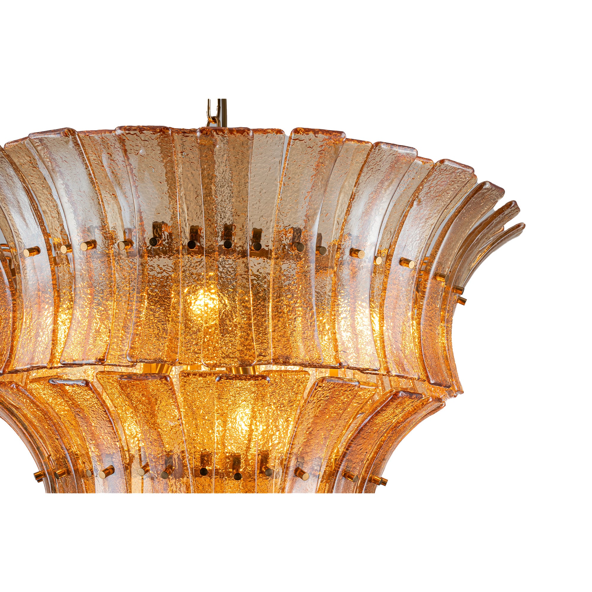 Detailansicht Strukturglas der Dalai Hängeleuchte in Amber | PTMD bei STUFF Shop kaufen